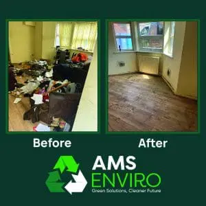 before and after of an end of tenancy clearance