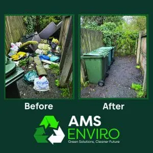before and after of a rubbish clearance