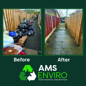 before and after of a rubbish clearance